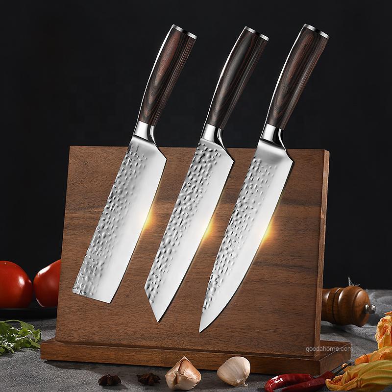Juego de cuchillos de cocina forjados de acero inoxidable de 3 piezas
