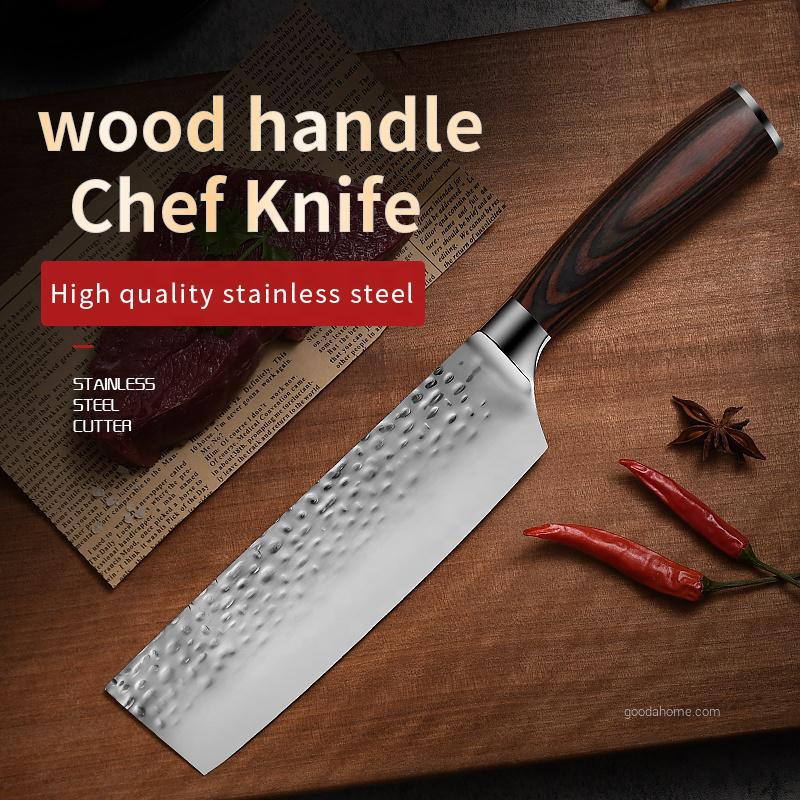 Juego de cuchillos de cocina forjados de acero inoxidable de 3 piezas
